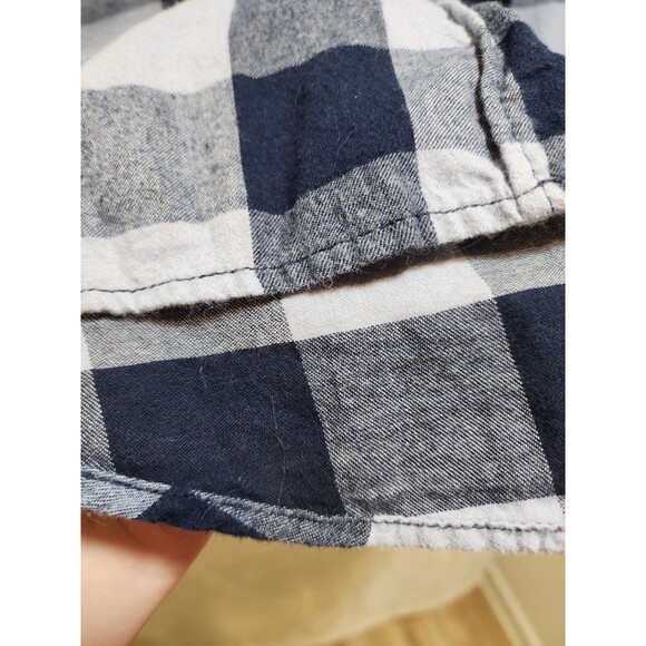 Time & Tru Womens XXL Blue Shirt Button Up Checker Plaid Classic Cozy Ranch Warm - Picture 4 of 15